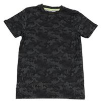 Černo-antracitové vzorované army sportovní tričko 