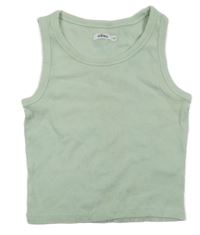 Mintový rebrovaný crop top