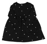 Čierne šaty so srdiečkami H&M