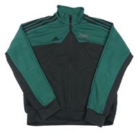 Černo-zelená propínací mikina s logem Adidas