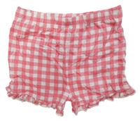 Růžovo-bílé kostkované kraťasy Primark