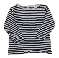 Tmavomodro-biele pruhované tričko H&M