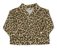 Béžovo-hnedá rifľová bunda s leopardím vzorom Primark