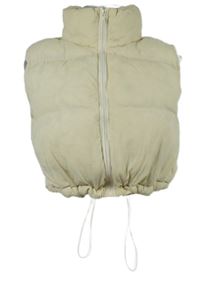 Dámská smetanová šusťáková zateplená crop vesta Shein 