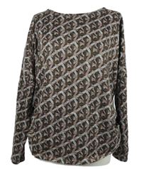 Dámské šedo-růžovo-hnědé vzorované úpletové triko Apricot 