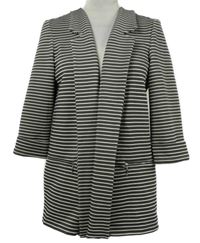 Dámský šedo-černý pruhovaný sakový cardigán M&Co