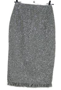 Dámská stříbrná pletená pouzdrová sukně Savida 