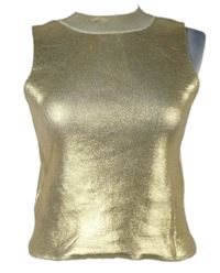 Dámsky zlatý pletený crop top MNG