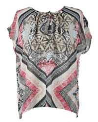 Dámska farebná vzorovaná šifónová blúzka Comma