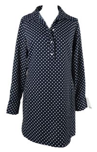 Dámská tmavomodrá halenková tunika s puntíky Zara 