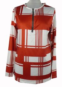 Dámské červeno-bílé kostkované triko 