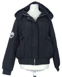Dámska čierna šušťáková zimná bunda s kapucňou Boohoo