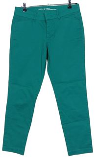 Dámské zelené slim plátěné kalhoty GAP 
