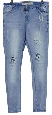 Dámské světlemodré skinny rifle s prošoupáním Denim 