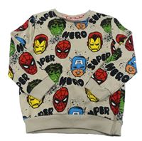 Béžová mikina s Avengers Marvel