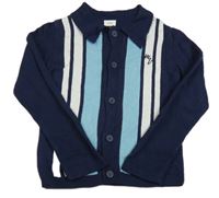 Tmavomodro-modro-biely pruhovaný prepínaci sveter River Island