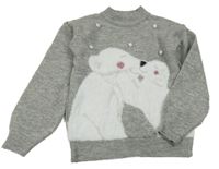 Šedý svetr s medvědy Primark