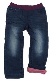 Tmavomodré podšité rifle s úpletový pasem Dopodopo