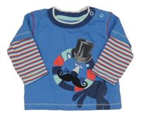 Modro-pruhované triko s obrázkem George