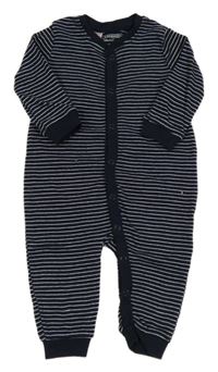 Tmavomodro-biely pruhovaný overal Lupilu