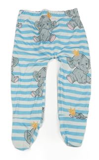 Modro-bílé pruhované polodupky so slonmi