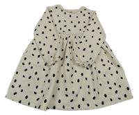 Smotanové teplákové šaty s fľakmi F&F