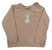 Svetloružová mikina s králikom