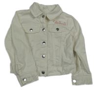 Bílá riflová bunda s nápisem H&M