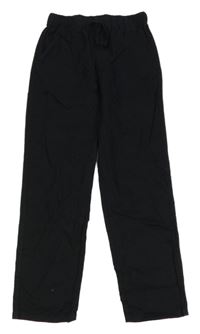 Černé lehké relaxed kalhoty H&M