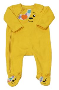 Žlutý fleecový overal s méďou - Pudsey George