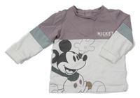 Starofialovo-bílé triko s Mickeym C&A