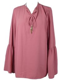 Dámska ružová blúzka s rozšířenými rukávy Piazzaitalia