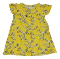 Žlté kvetované bavlnené šaty Name it