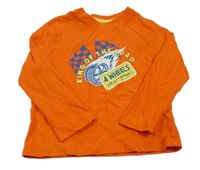 Oranžové tričko s pneumatikou a nápisom Lupilu