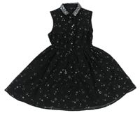 Čierne šifonoév šaty s hviezdami George