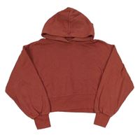 Hrdzavá crop mikina s kapucňou Zara