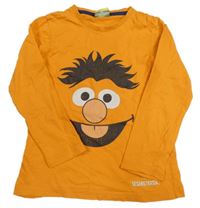 Oranžové triko s potiskem - Sesame street 