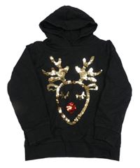 Čierna mikina so sobom a kapucňou