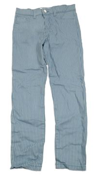 Světlemodro-biele pruhované skinny rifle Denim Co.