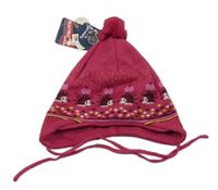 Nové - Fuchsiová čapica s ježkami a brmbolcom