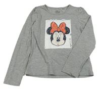 Sivé tričko s překlápěcími flitry - Minnie