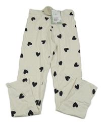 Nové - Smetanové legíny se srdíčky 