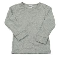 Šedé melírované žebrované funkční triko H&M