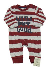 Nové - Vínovo-šedý pruhovaný overal s nápisem George