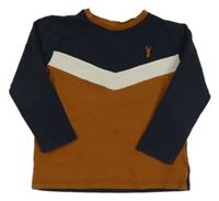 Hnedo-tmavomodré tričko Next