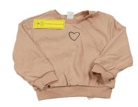 Nové - svetloružová mikina so srdcem Shein