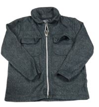 Tmavomodro-biela kockovaná vzorovaná melírovaná prepínaci mikina s golierikom Matalan