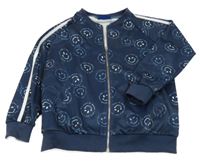 Tmavomodrá prepínaci mikina so smajlíkmi