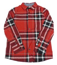 Červeno-bílo-černá kostkovaná košile River Island