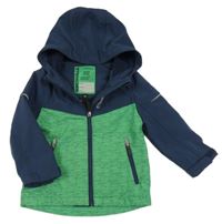 Tmavomodro-zelená softshellová bunda s kapucňou C&A